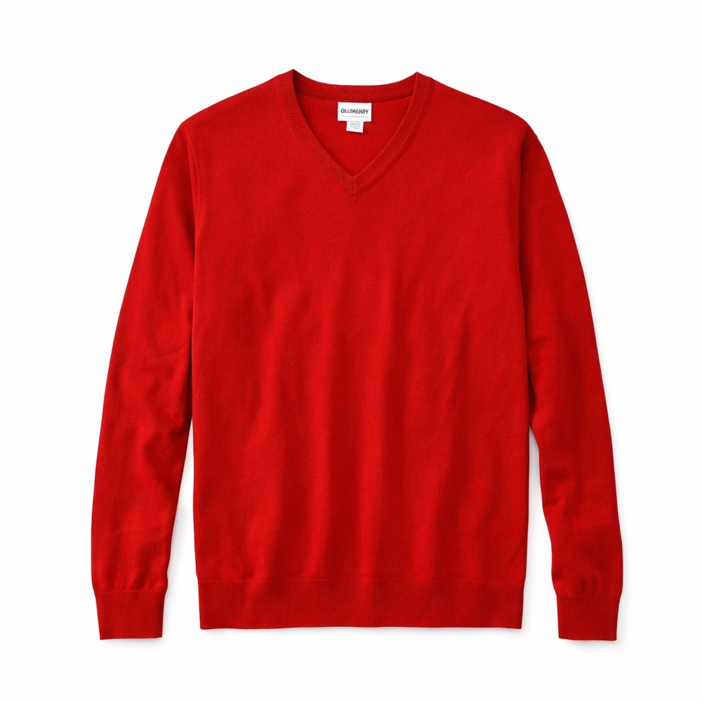 Old Navy Men's Bold Red V-Neck Sweater